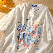 Καλοκαιρινό εμπριμέ βαμβακερό μπλουζάκι για εγκύους