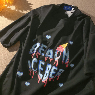 Καλοκαιρινό εμπριμέ βαμβακερό μπλουζάκι για εγκύους