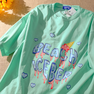 Καλοκαιρινό εμπριμέ βαμβακερό μπλουζάκι για εγκύους