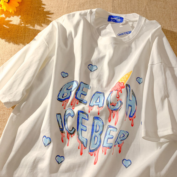 Καλοκαιρινό εμπριμέ βαμβακερό μπλουζάκι για εγκύους