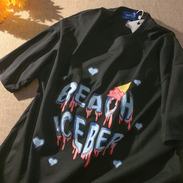 Καλοκαιρινό εμπριμέ βαμβακερό μπλουζάκι για εγκύους