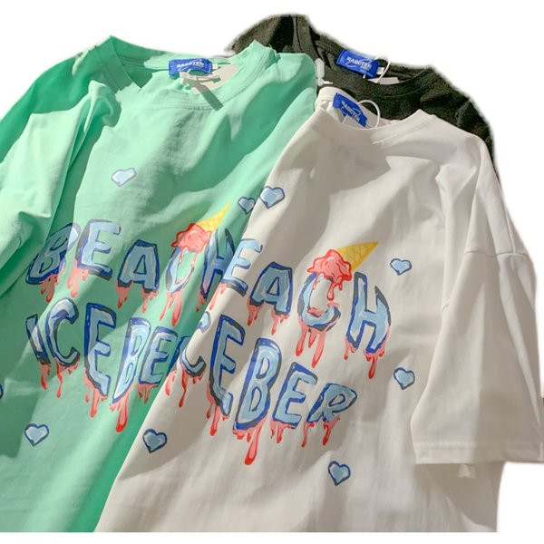 Καλοκαιρινό εμπριμέ βαμβακερό μπλουζάκι για εγκύους