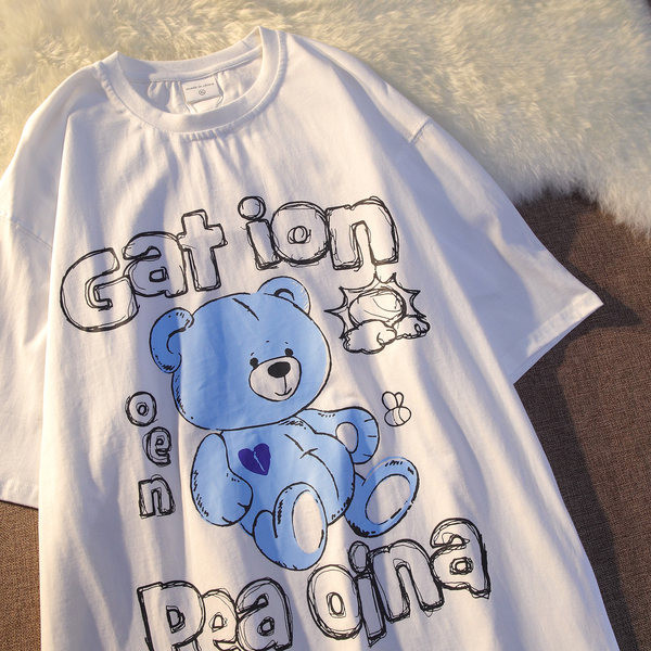 Pamučna široka majica za trudnice sa natpisom i aplikacijom