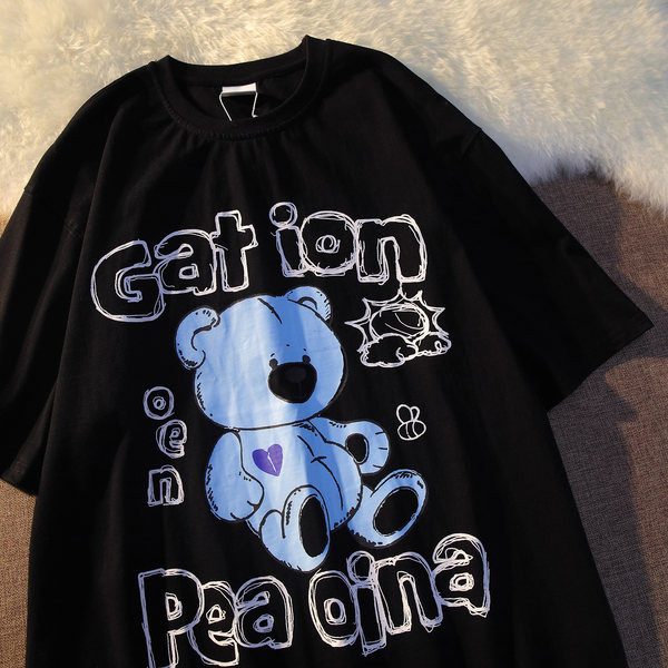 Pamučna široka majica za trudnice sa natpisom i aplikacijom