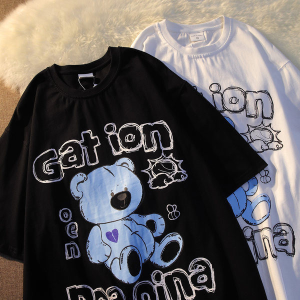 Pamučna široka majica za trudnice sa natpisom i aplikacijom