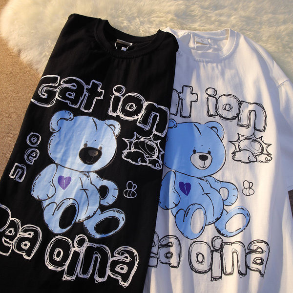 Pamučna široka majica za trudnice sa natpisom i aplikacijom