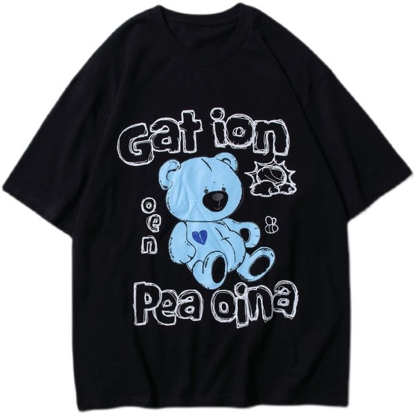 Pamučna široka majica za trudnice sa natpisom i aplikacijom