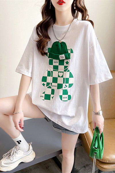 Pamučna široka majica s cvjetnim printom pogodna za trudnice