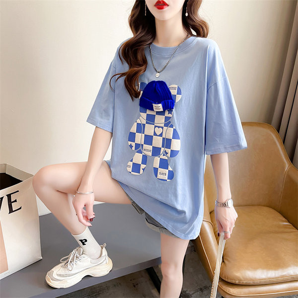 Pamučna široka majica s cvjetnim printom pogodna za trudnice