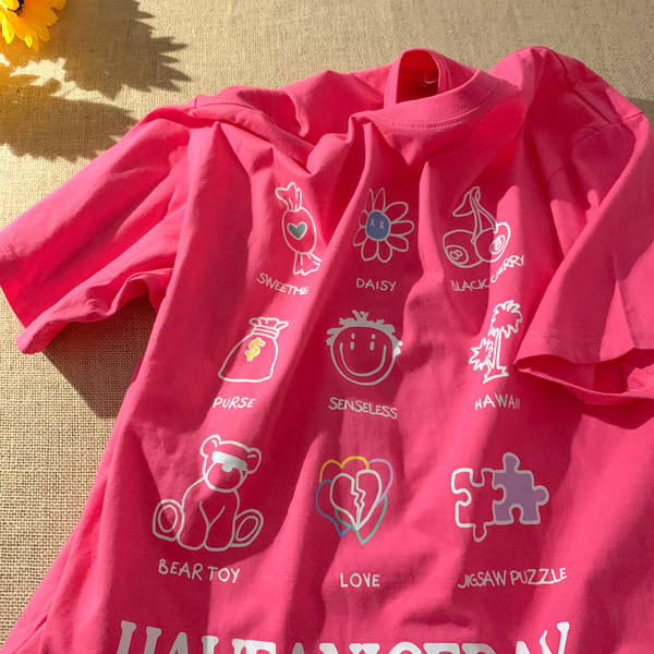 Πολύχρωμο βαμβακερό μπλουζάκι εγκυμοσύνης