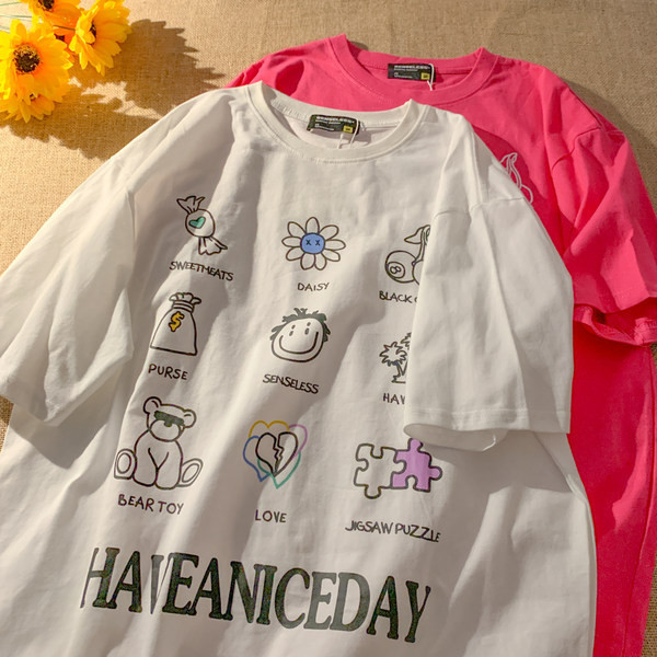 Πολύχρωμο βαμβακερό μπλουζάκι εγκυμοσύνης