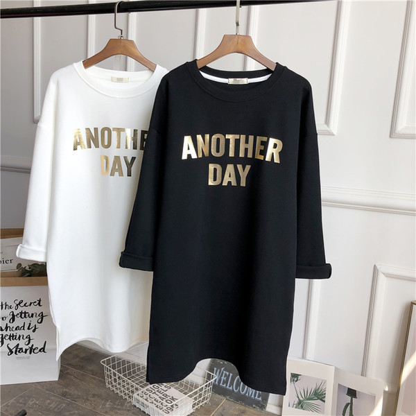 Proljetno-jesenska pamučna trudnička haljina dugih rukava