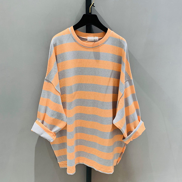 Ženska prugasta bluza s ovalnim izrezom za trudnice