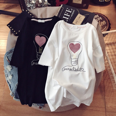 Βαμβακερό μπλουζάκι με πολύχρωμο στάμπα κατάλληλο για εγκύους