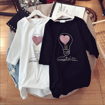 Βαμβακερό μπλουζάκι με πολύχρωμο στάμπα κατάλληλο για εγκύους