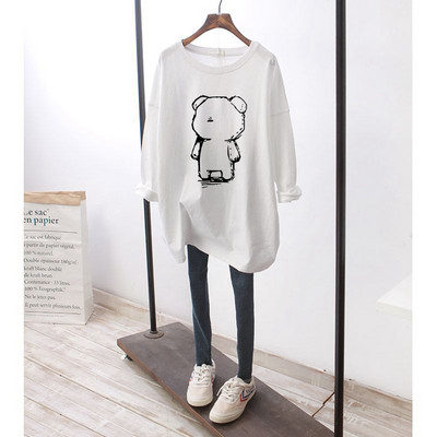 Μακρυμάνικη φαρδιά βαμβακερή μπλούζα κατάλληλη για έγκυες γυναίκες