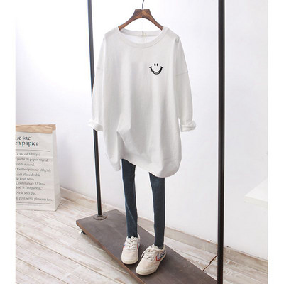 Μακρυμάνικη φαρδιά βαμβακερή μπλούζα κατάλληλη για έγκυες γυναίκες