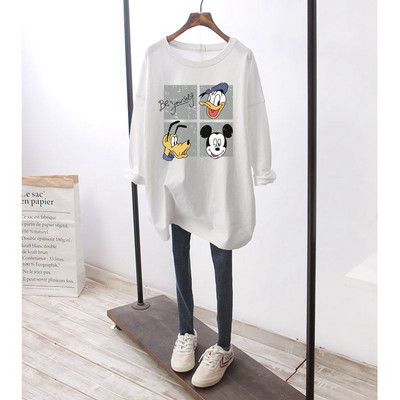 Μακρυμάνικη φαρδιά βαμβακερή μπλούζα κατάλληλη για έγκυες γυναίκες