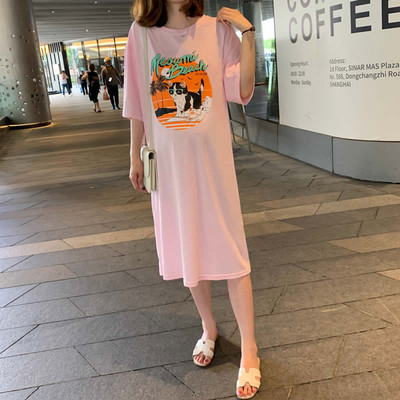 Ženska ležerna haljina za trudnice s cvjetnim printom