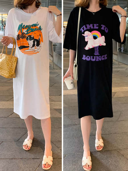 Ženska ležerna haljina za trudnice s cvjetnim printom