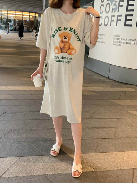 Ženska ležerna haljina za trudnice s cvjetnim printom