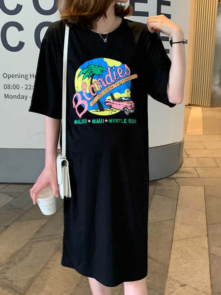 Ženska ležerna haljina za trudnice s cvjetnim printom