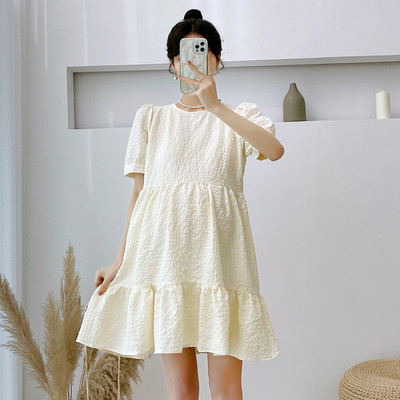 Καλοκαιρινό φόρεμα εγκυμοσύνης με κοντό μανίκι - cropped μοντέλο