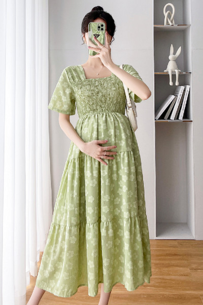 Ženska haljina sa cvjetnim uzorkom za trudnice