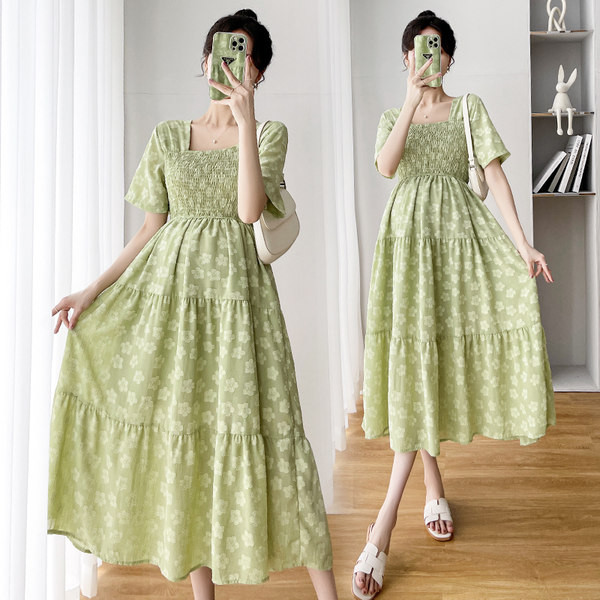 Ženska haljina sa cvjetnim uzorkom za trudnice