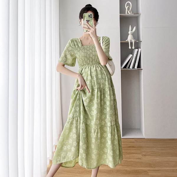 Ženska haljina sa cvjetnim uzorkom za trudnice