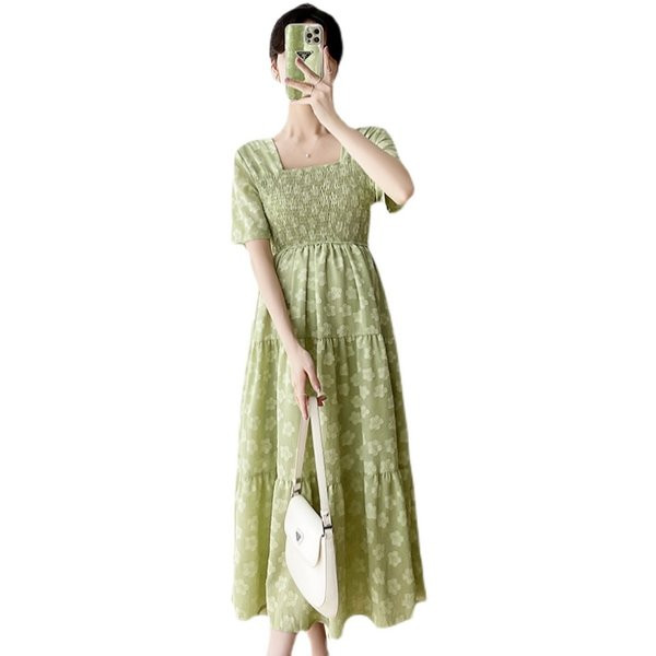 Ženska haljina sa cvjetnim uzorkom za trudnice