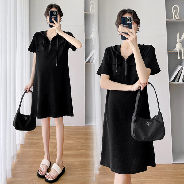 Casual γυναικείο φόρεμα με τσέπες - για εγκύους