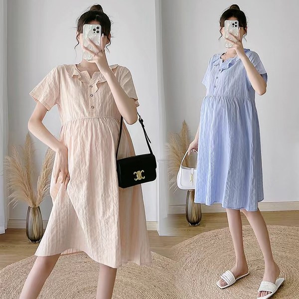 Široka trudnička haljina s V-izrezom