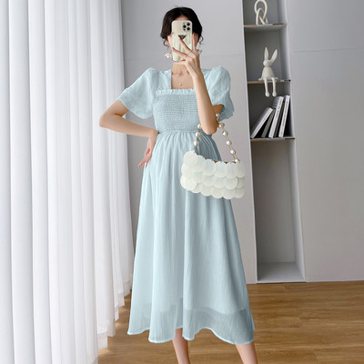 Μόδα Φόρεμα εγκυμοσύνης με τετράγωνη λαιμόκοψη