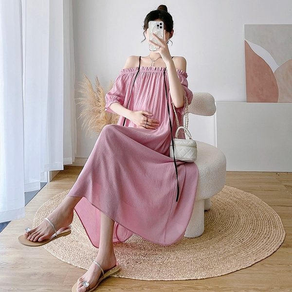 Sieviešu kleita grūtniecēm ar brīvu kaklu