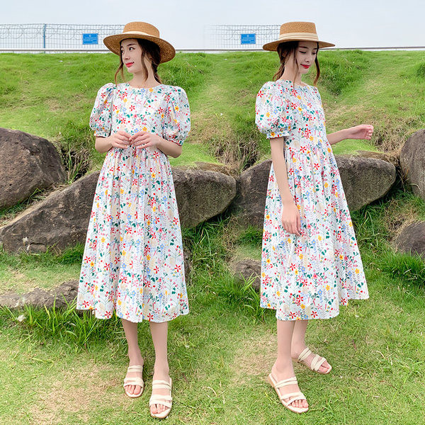 Rochie decupata de vara cu model floral