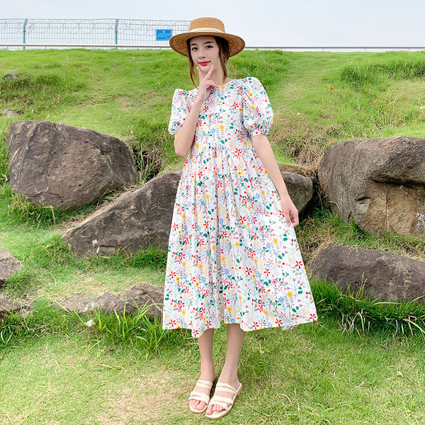 Rochie decupata de vara cu model floral