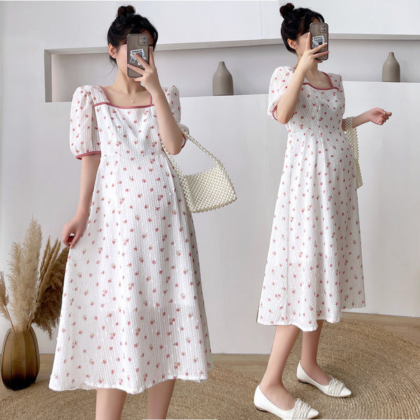 Modes sieviešu kleita grūtniecēm ar 3/4 piedurknēm