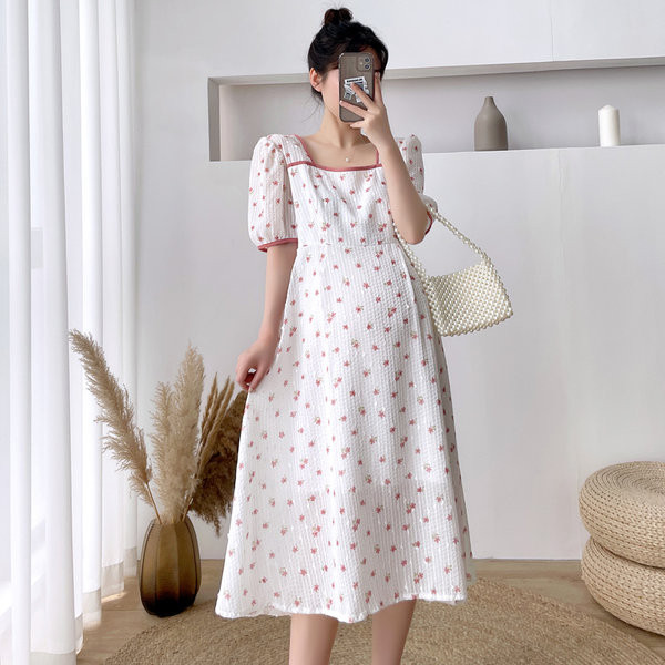 Modes sieviešu kleita grūtniecēm ar 3/4 piedurknēm