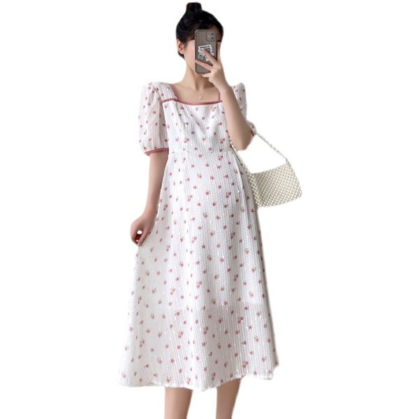 Modes sieviešu kleita grūtniecēm ar 3/4 piedurknēm