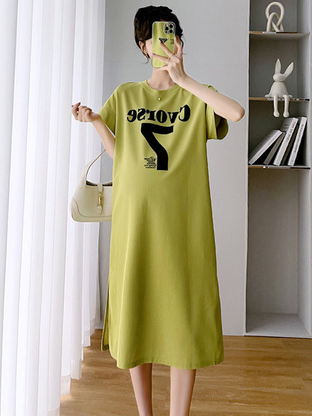 Rochie de vara model nou cu fanta pentru gravide