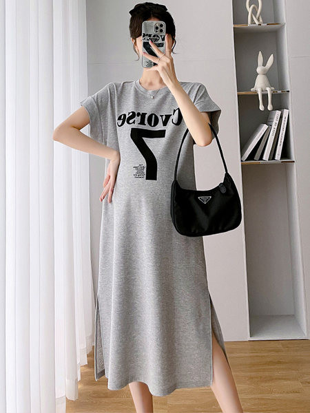 Rochie de vara model nou cu fanta pentru gravide