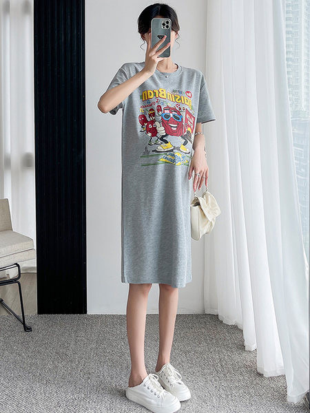 Rochie de vara model nou cu fanta pentru gravide