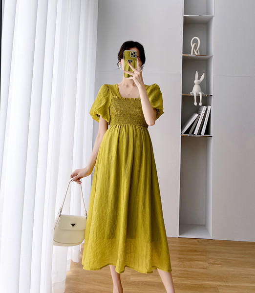 Ženska izrezana trudnička haljina kratkih rukava