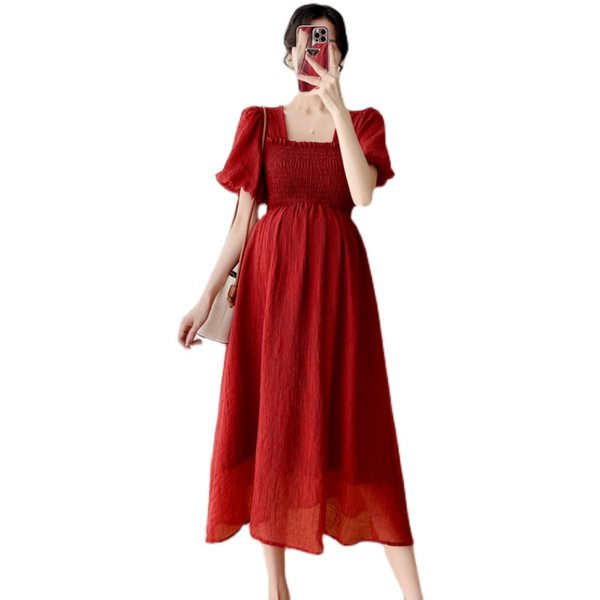 Ženska izrezana trudnička haljina kratkih rukava