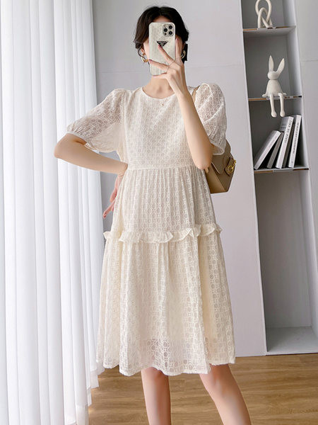 Ležerna haljina za trudnice od šifona