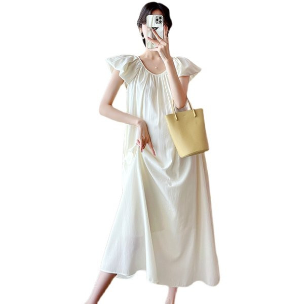 Ljetna ležerna haljina za trudnice srednje dužine