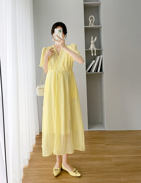 Ženska haljina za trudnice s V-izrezom