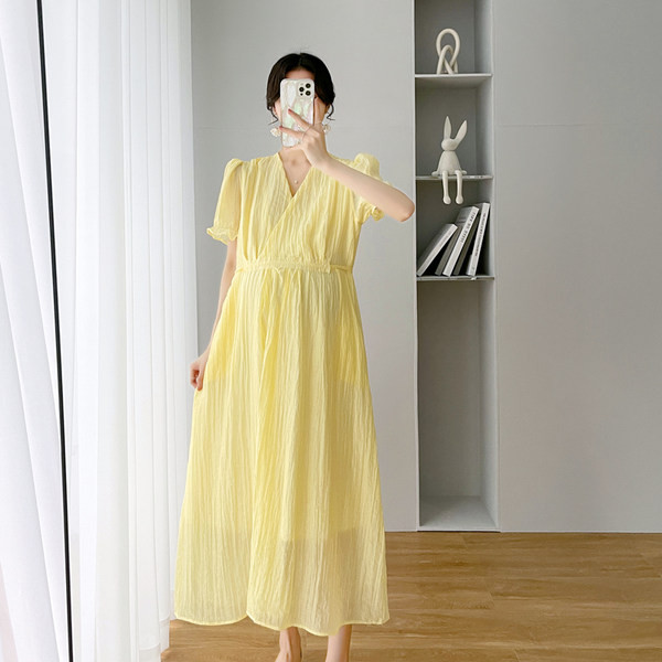 Ženska haljina za trudnice s V-izrezom