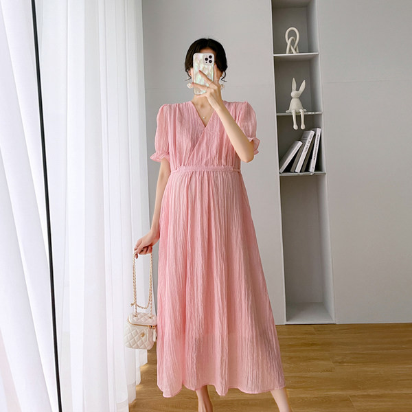 Ženska haljina za trudnice s V-izrezom